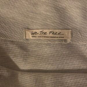 We The Free Light Gray Waffle Knit Top